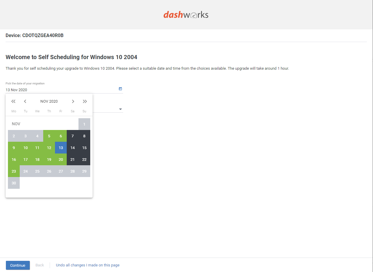 Dashworks 553 self service date tasks